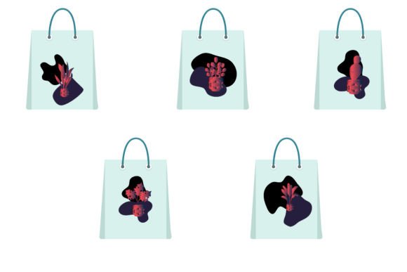Abstract Floral Design Handbag Freebie Graphics