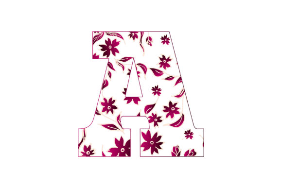 Colorful Floral Alphabet a for Graphics and Illustrations