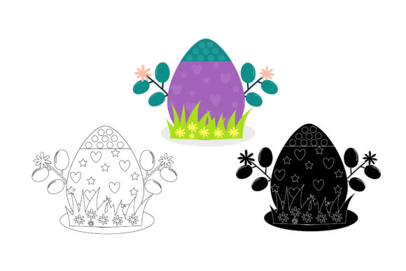 Easter Floral Egg Collection Items for Graphics and Illustrations