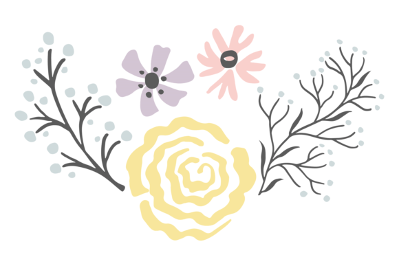 Floral Composition. Decorative Print Bot: A Review for Graphics and Illustrations