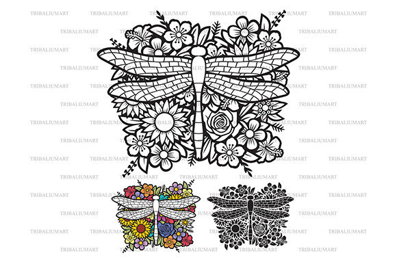 Floral Dragonfly Graphics for Local Business Branding