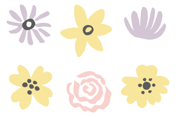 Floral Elements Set. Decorative Stylized Graphics & Illustrations