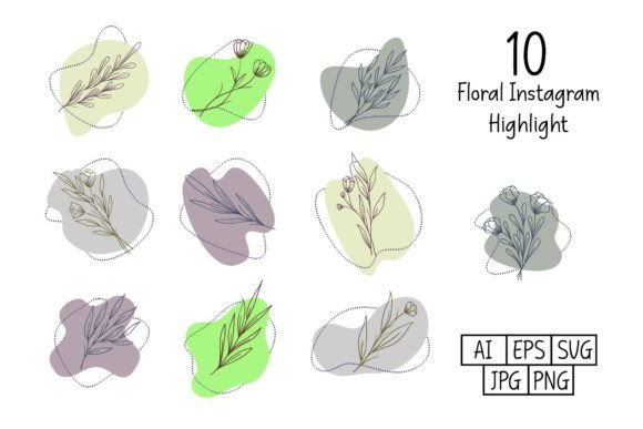 Floral Instagram Highlight: Fresh Graphics and Illustrations for Modern Brands