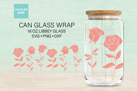 Floral Libbey Can Glass Wrap: A Review for Graphics & Illustrations Sellers