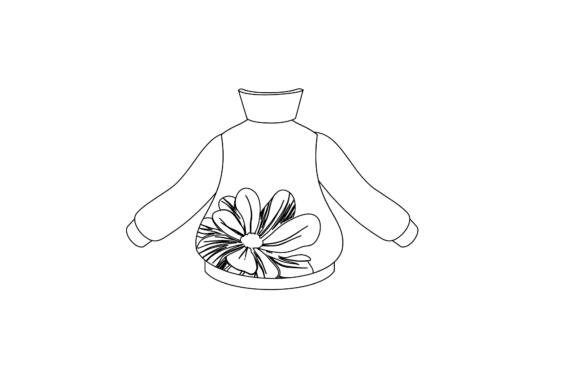 Floral Outline Jacket: A Graphic Design Asset for Modern Illustrations