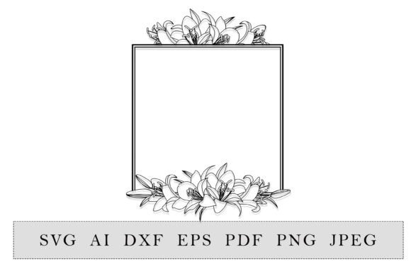 Floral Square Frame with Lilies: A Graphic Design Asset Review