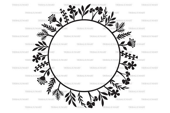 Floral Wreath Flower Circle Graphics for Blog and Website Design