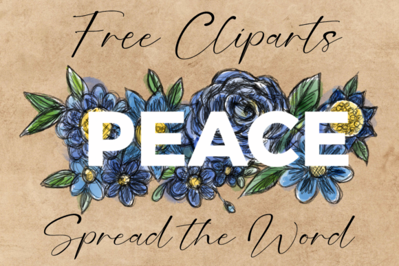 Free Floral Peace Clipart PNG Overlay for Branding and Graphics