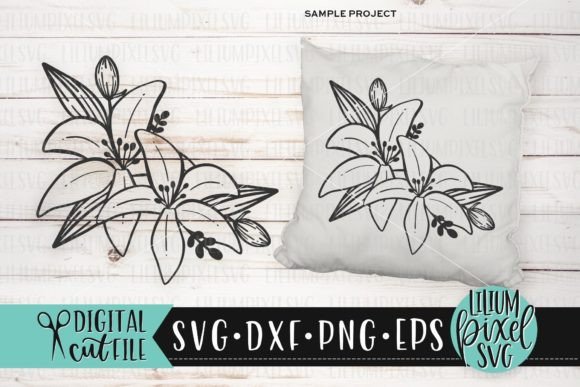 Lily Flower Arrangement - Floral SVG for Graphics and Illustrations