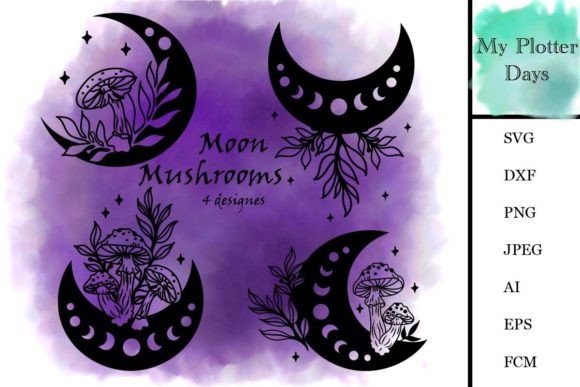 Moon Mushrooms, Floral Moon: Graphics & Illustrations for Creative Brands