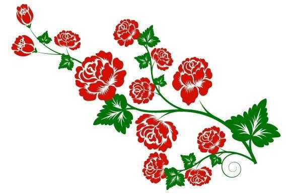 Red and Green Floral Illustrations for Modern Graphics