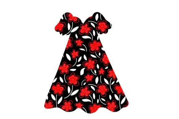 Summer Womens Dress with Floral Pattern Graphics & Illustrations Review